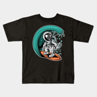 Astronaut Surfing Kids T-Shirt